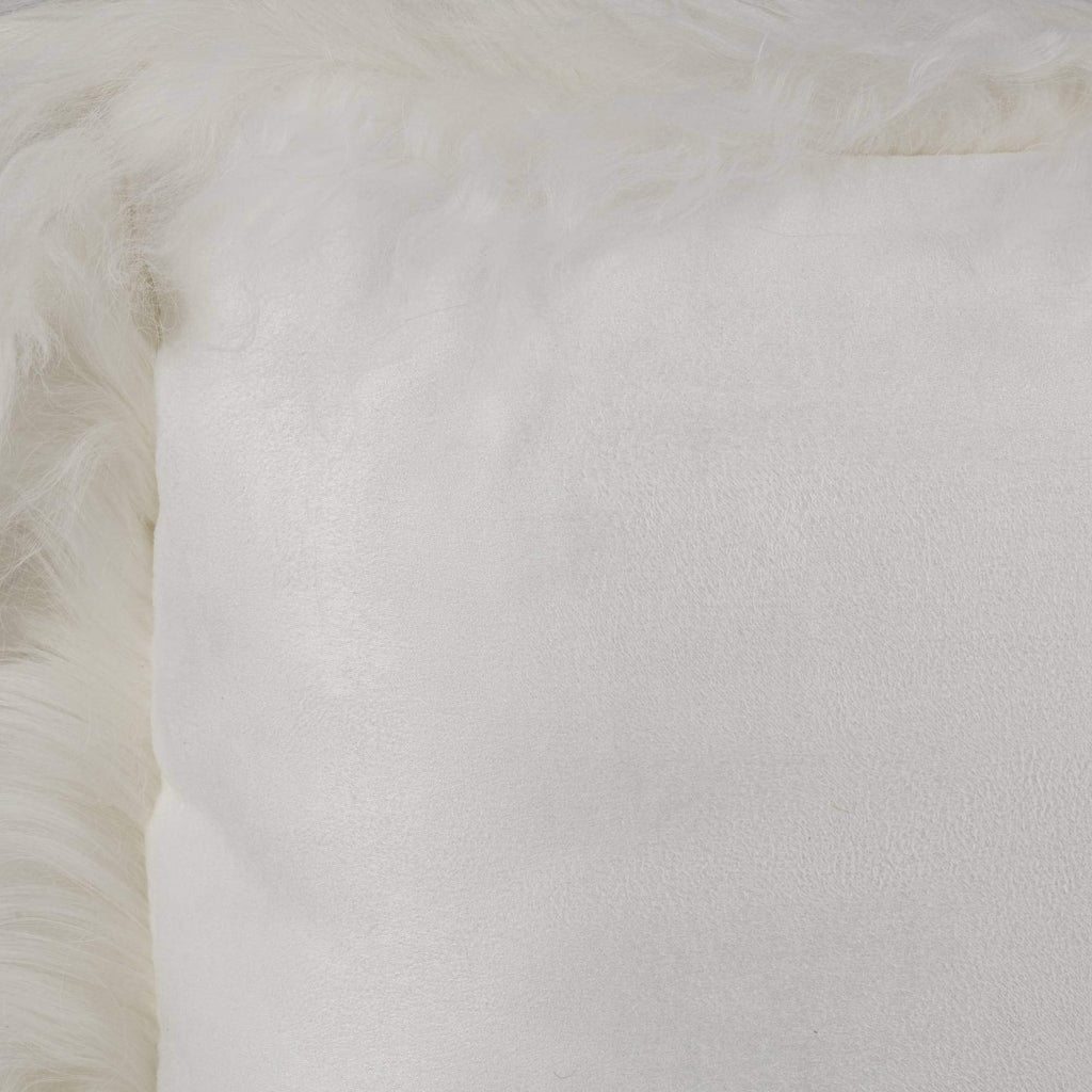 Mongolian Lamb Fur Throw Pillow - Plush Textured Throw Pillow with Polyester Filled Support for Cozy Modern Decor