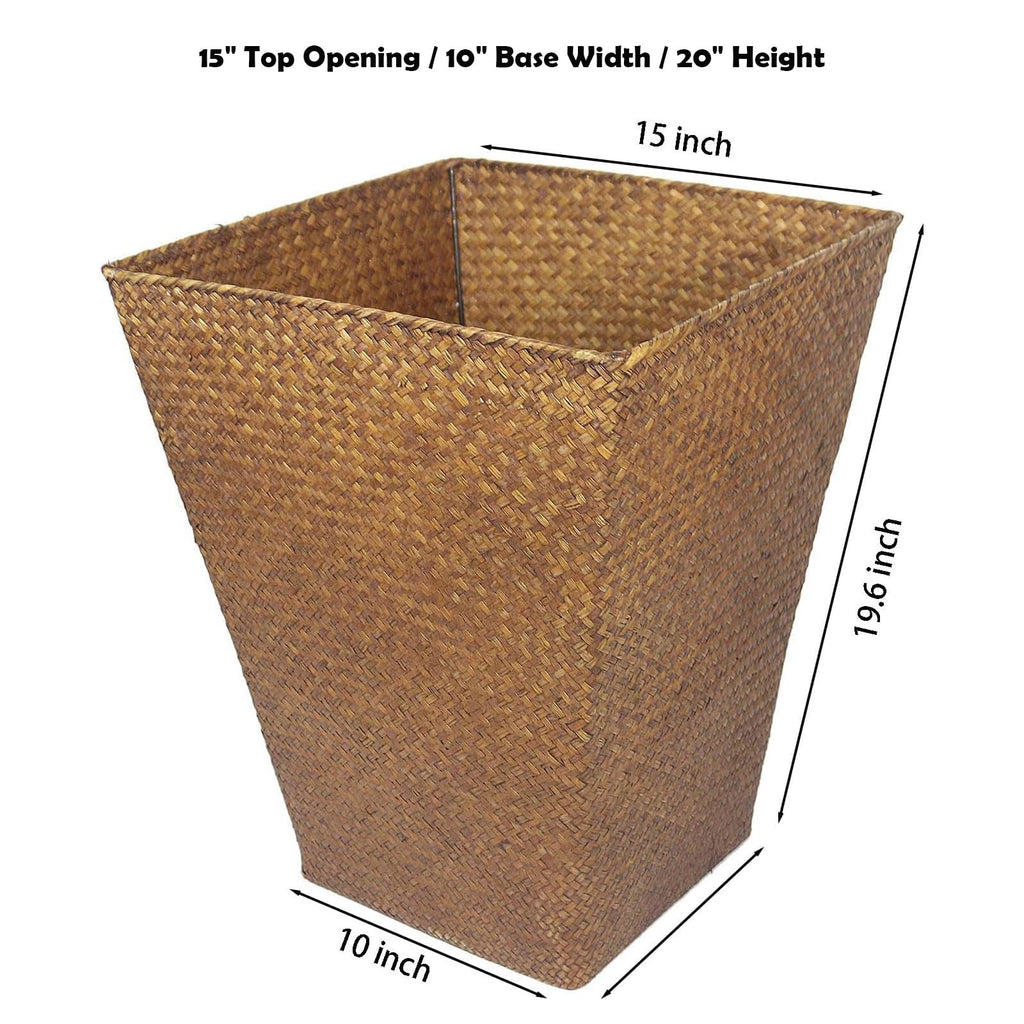 Resin Seagrass Planter 2 Pack, Large Taper Planter, Handwoven Natural Baskets for Indoor/Outdoor Pots, Decor