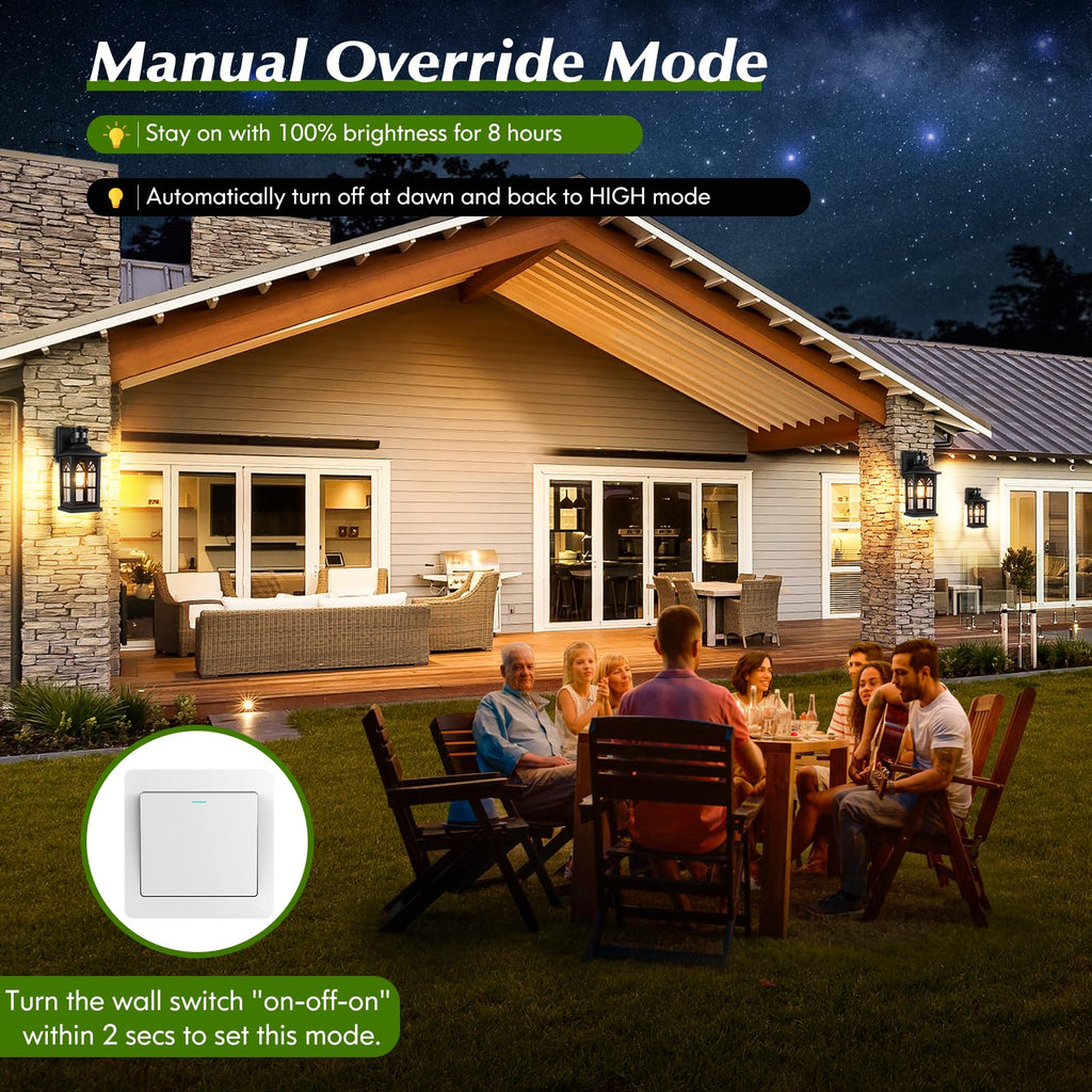 Motion Sensor Outdoor Wall Light Fixture, Dusk to Dawn Porch Light