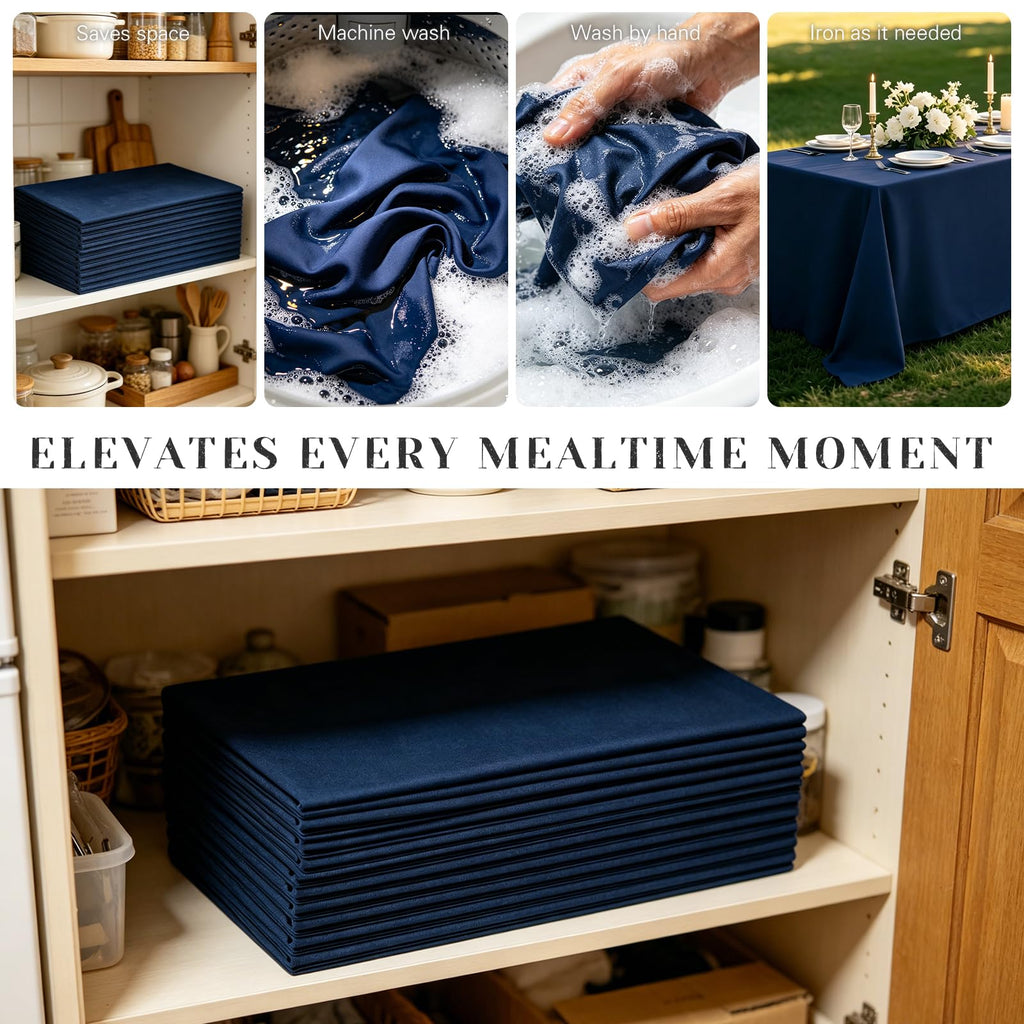 6 Pack Blue Table Cloth Rectangle 60X126 Inch Tablecloth Fit 8FT