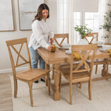 67-Inch Dining Table for 4-6 People, Squire Trestle Farmhouse Rectangular Wood Dining Room Table, Kitchen, Living