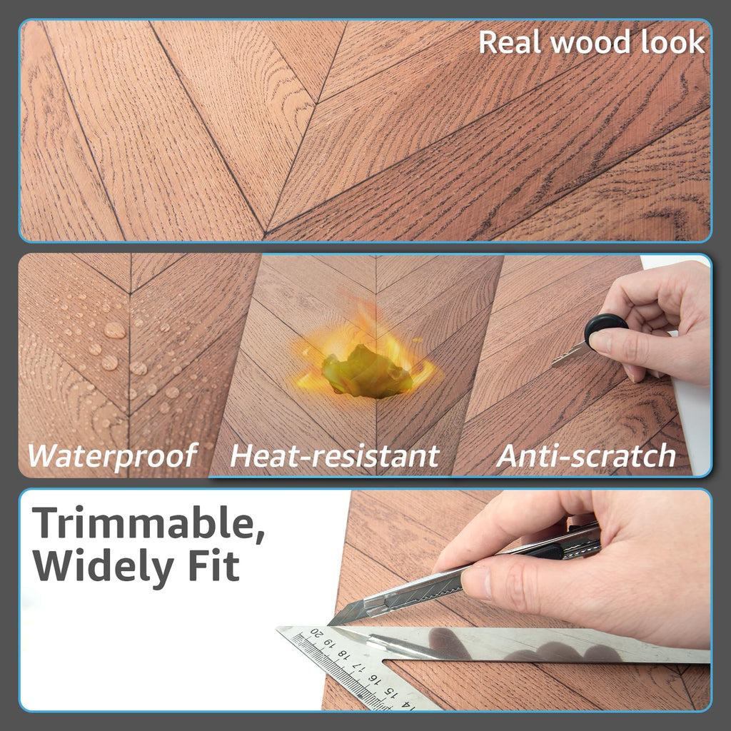 30-Pack Herringbone Peel and Stick Floor Tiles (30 Sq.Ft), Brown