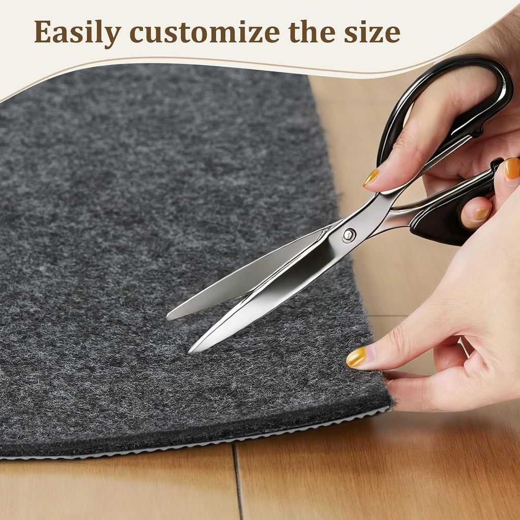 9x12 Ft Non Slip Rug Pad, Dual Surface Felt and Rubber Gripper Backing, 1/4 inch Thick Carpet Liner for Hardwood - Set of 108