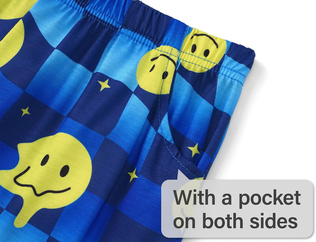 Boys Pajamas Fun Prints Button-Down Short Sleeve Set