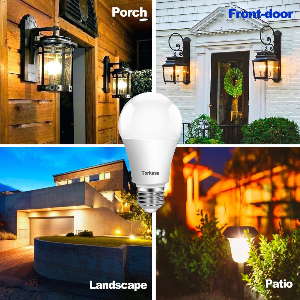 Outdoor Sensor Light Bulbs, E26 Dusk to Dawn Automatic Sensor