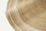 6' ft Round Jute Cotton Area Rug - Natural Fiber Handmade Boho Charm Farmhouse Jute Area Rug Soft Br