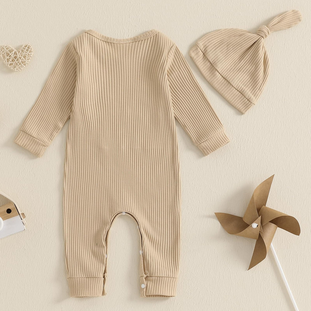 Baby Boy Romper Newborn Coming Home From Hospital Outfits Letter One-Piece Bodysuit Jumpsuit+Hat Infant Colthes Set