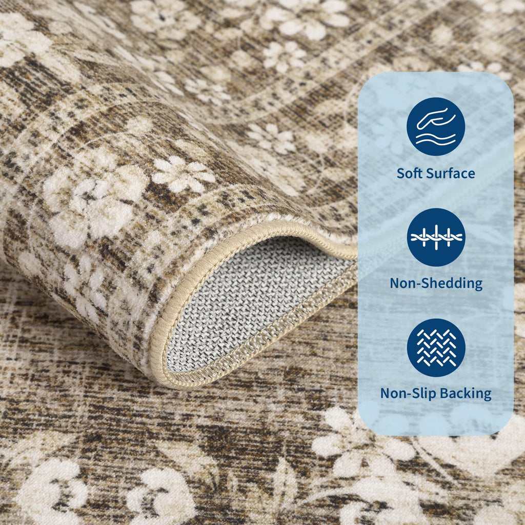 Runner Rug for Porch Vintage Distressed Throw Carpet