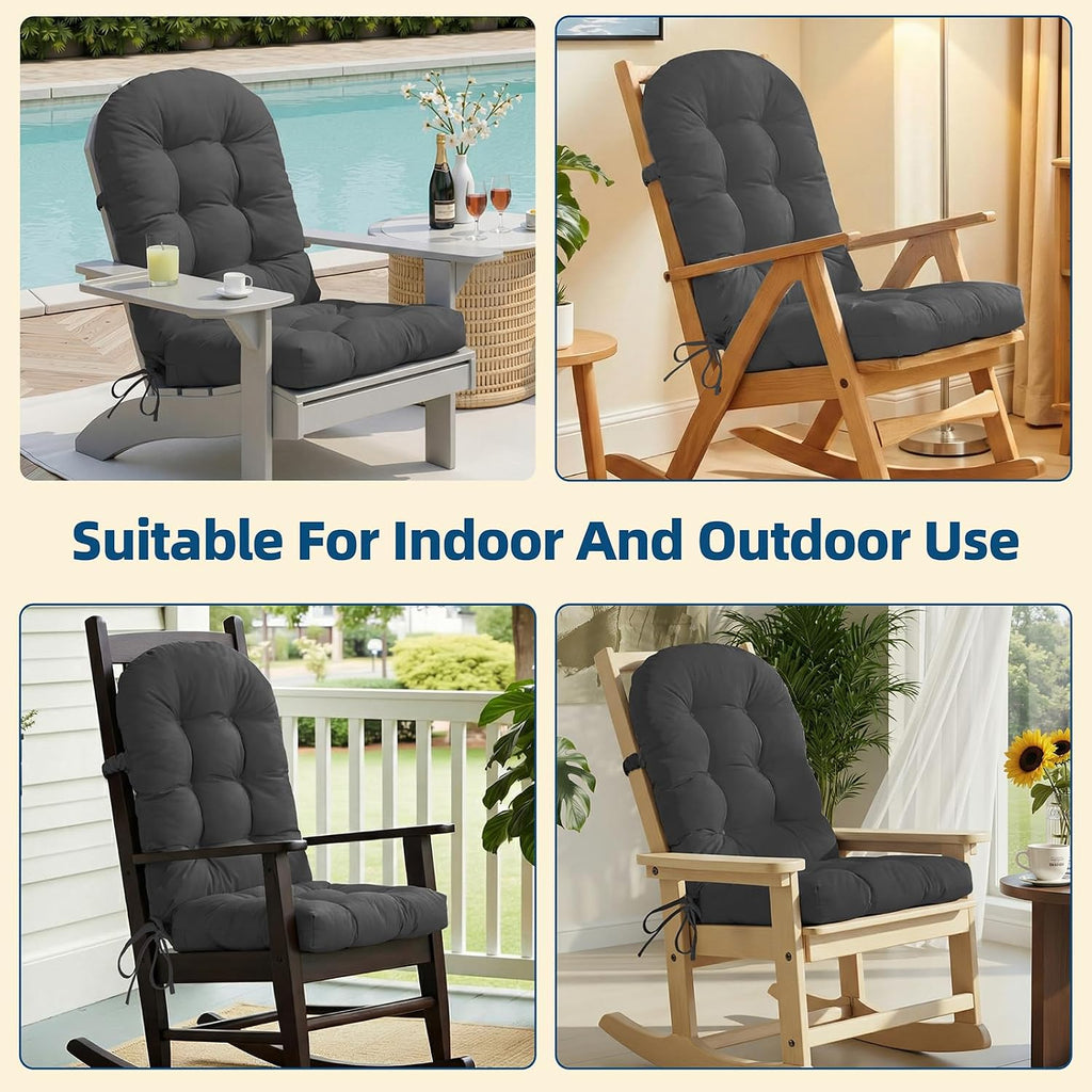 Adirondack Chair Cushion with Non-Slip & Waterproof, 44x19x4 Inch Thick High Back Rocking Chair Cushions Outdoor