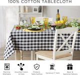 Checkered Tabletop Collection 100% Cotton, Machine Washable, Tablecloth, 60x84, Red