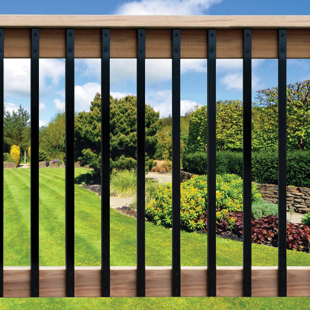 Baluster 1" x 1/2" Rectangular 32" Long, Powder Coated Black - RCTB32 (10 pcs)