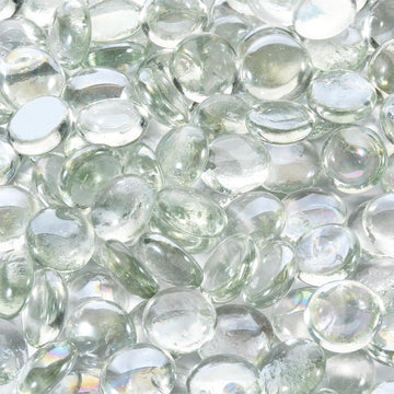 Fire Pit Glass Beads, Clear Glass Pebbles 10lb