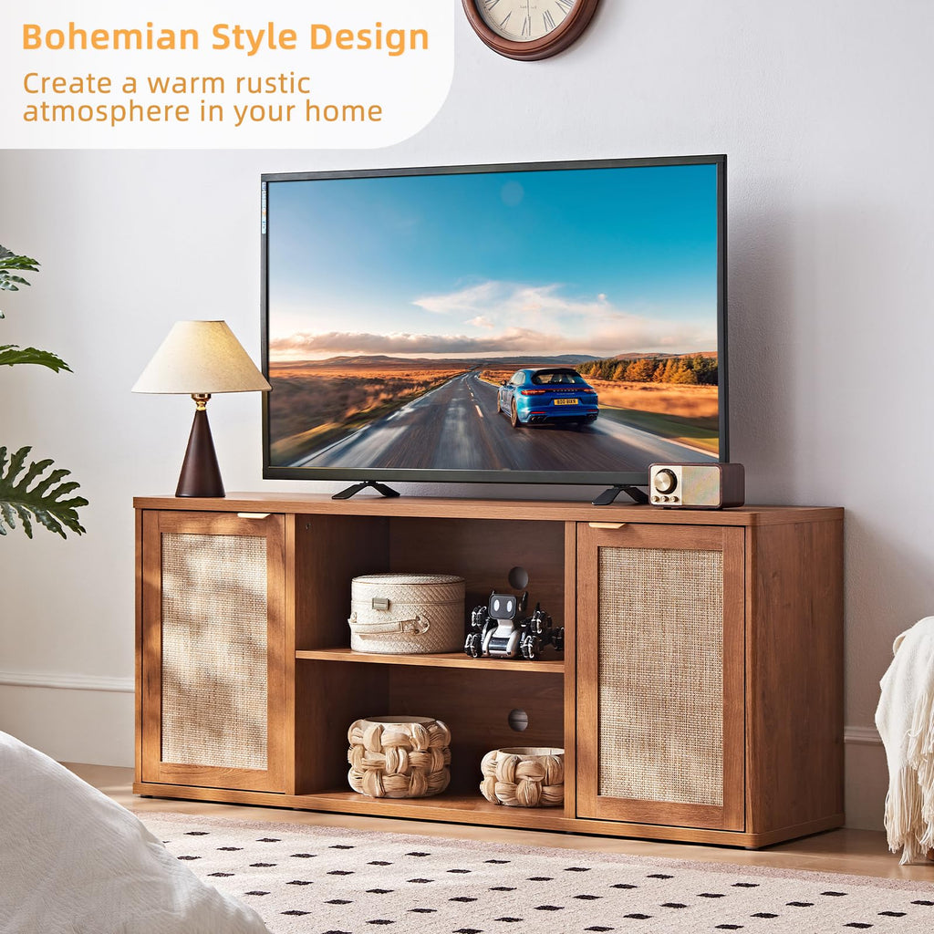 Rattan TV Stands, Tea Brown