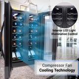 24 Bottle Wine Fridge | Dual Zone Wine Chiller | Adjustable Temperature 41°F to 
