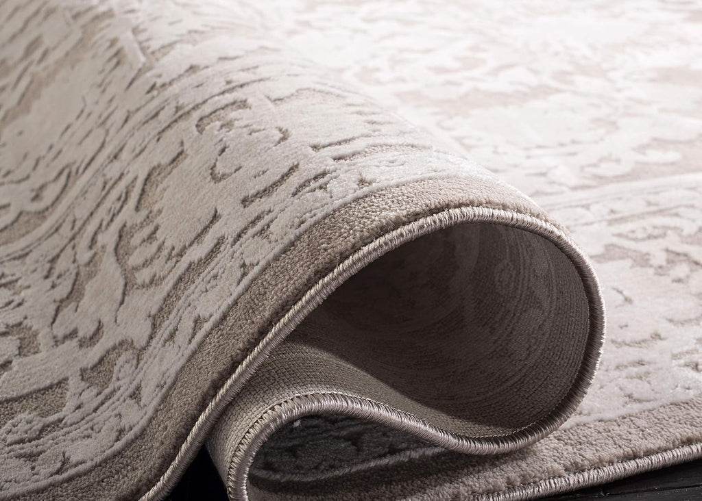 Area Rug 8x10 - Reflection - Large - Beige & Cream, Non-Shedding & Easy Cleaning