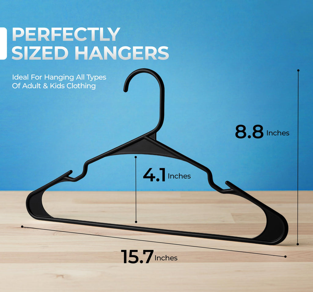 Plastic Hangers, Clothes Hangers for Closet Organization and Storage Space-Saving Design, Adult Coat Hanger for