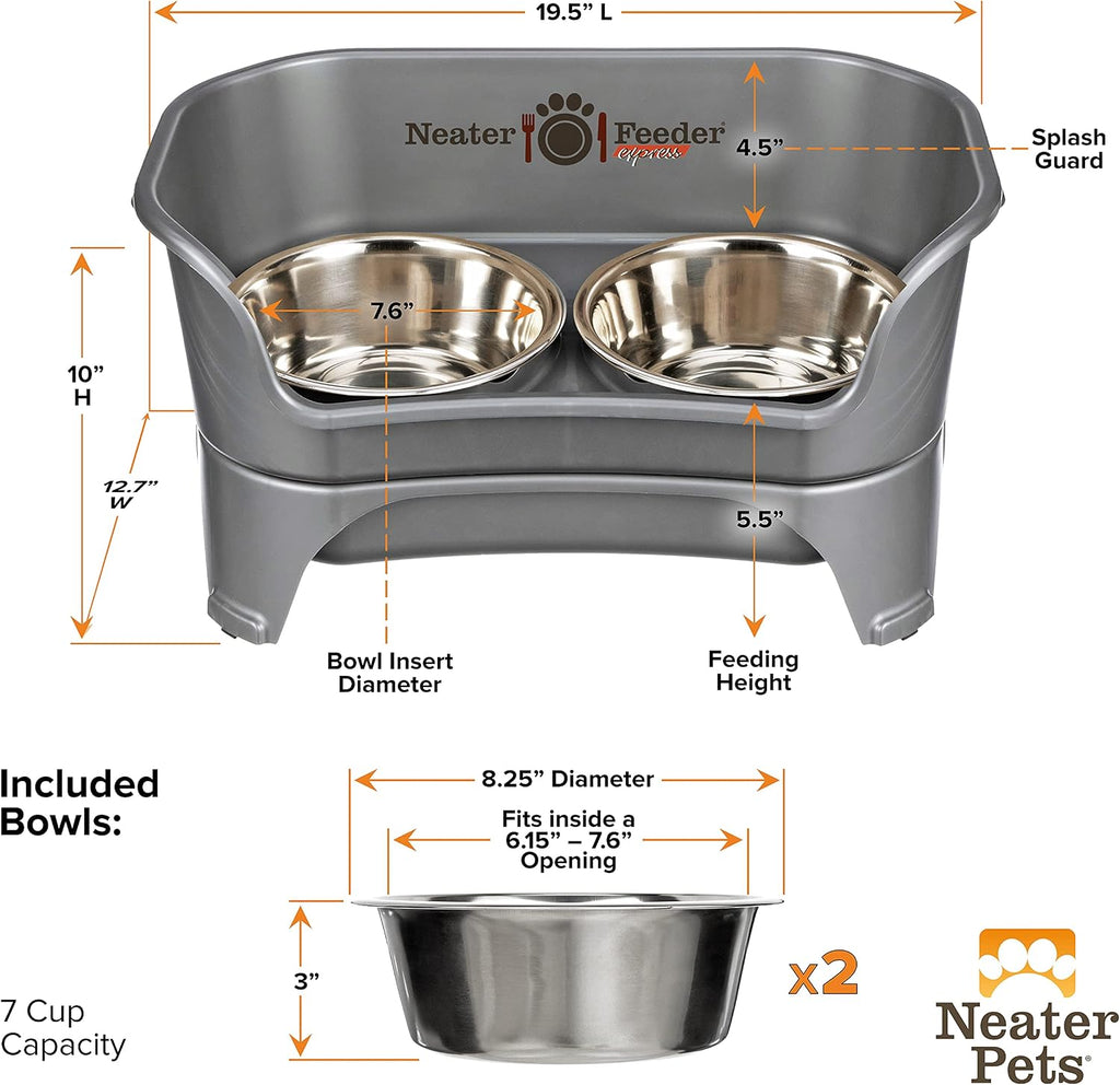 Feeder Express Mess Proof Dog Bowls Elevated for Medium to Large Sized Breed, No Spill Raised Dog Food Bowl Stand