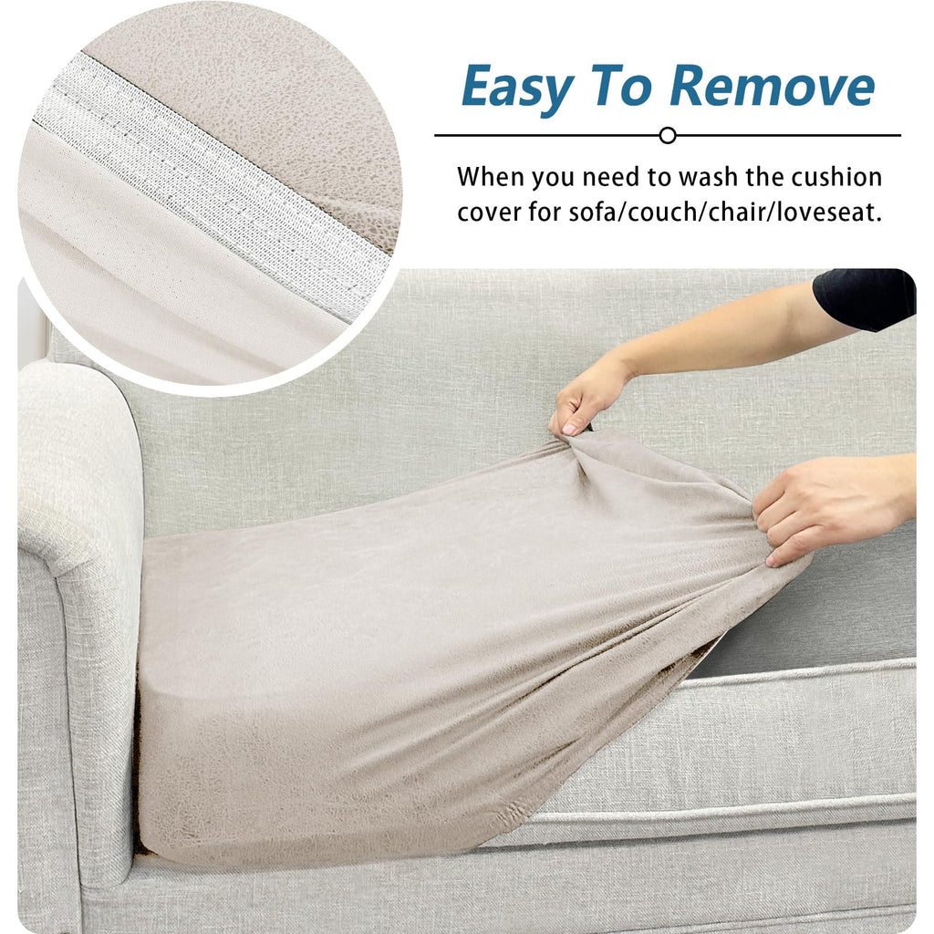 Couch Cushion Cover Leather-Look 1PC Stretch Sofa Seat Slipcover Individual Sofa Cushion Cover Couch Seat Protector