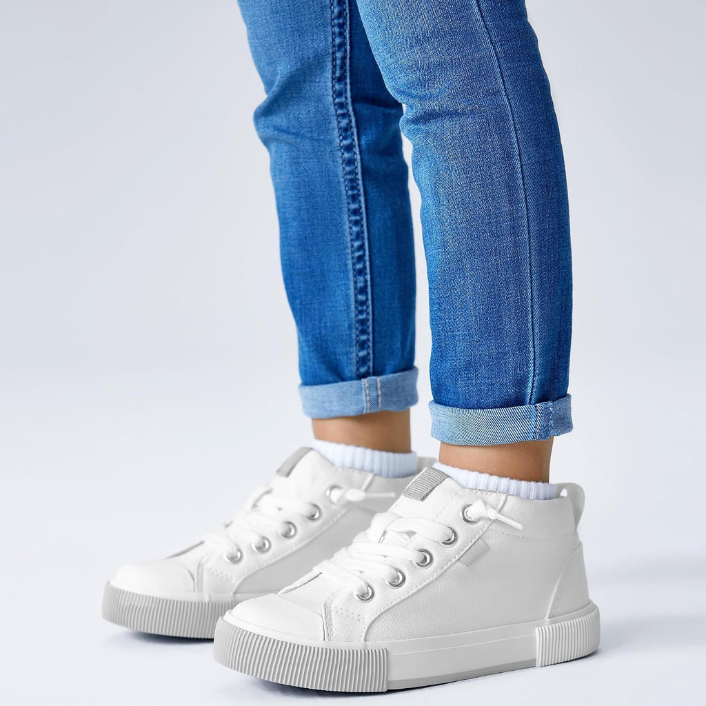 Toddler High Top Canvas Sneakers for Boys Girls Slip On Kids Shoes