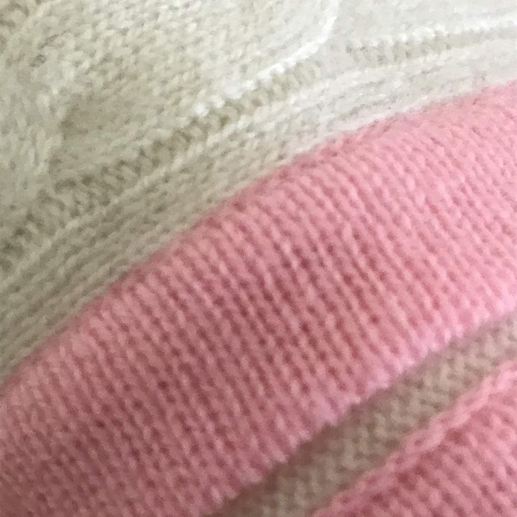Ava Cashmere Cream/Candy Pink Baby Blanket. Boxed for Gifting