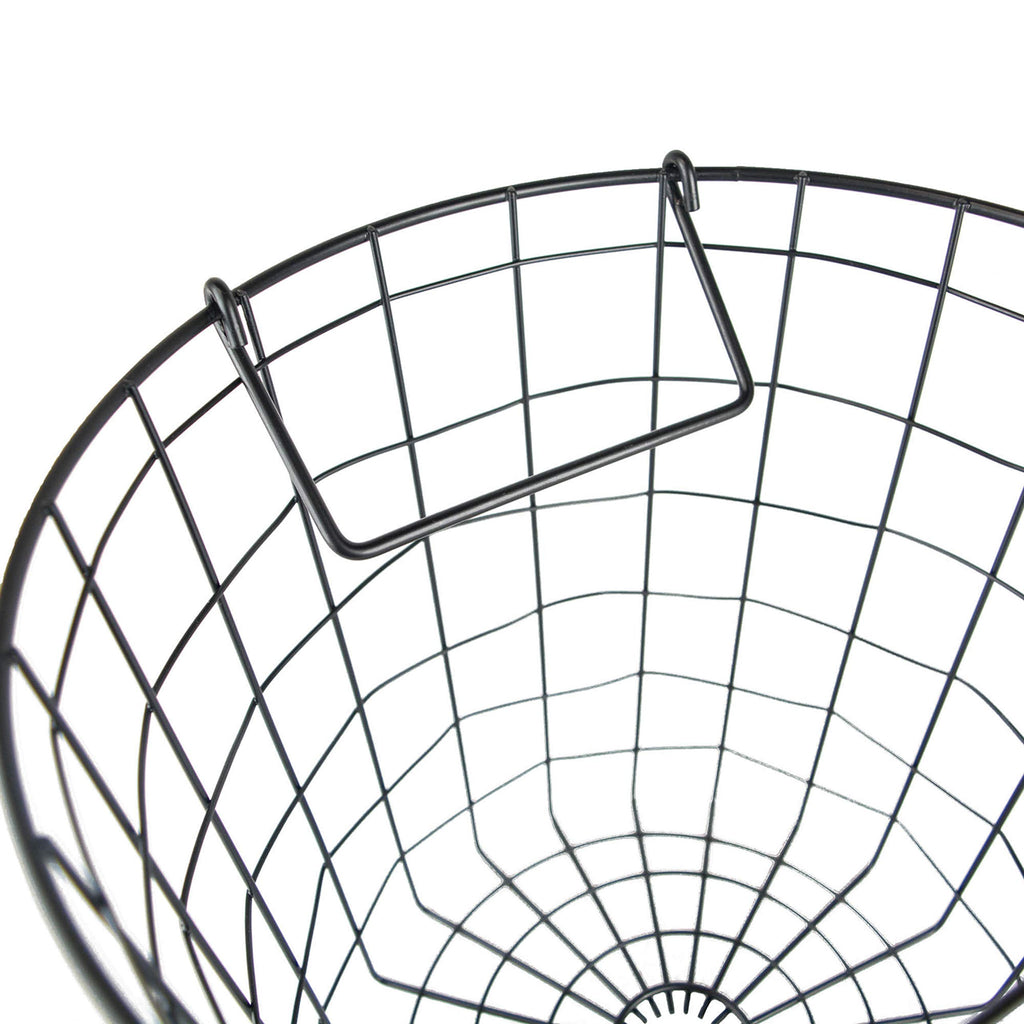 Metal Wire Utility Storage Bin, Small Round, 12x12x10", Black