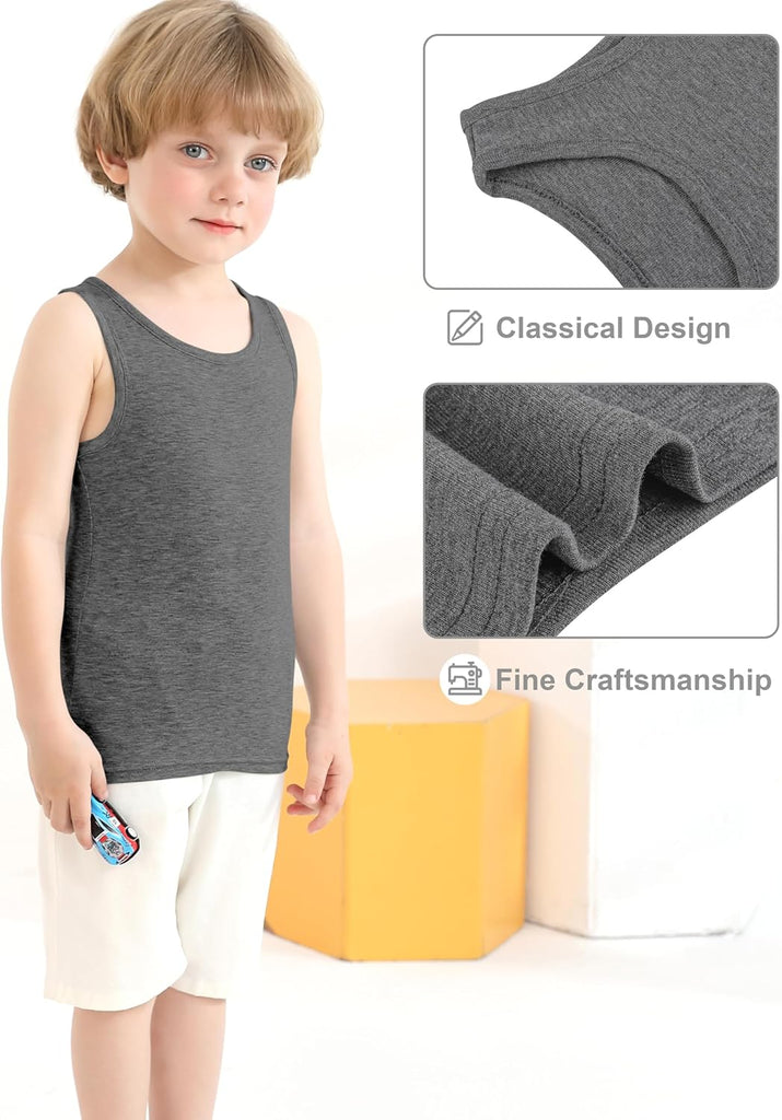 6 Pack Toddler Tank Top Kids Undershirts Soft Undershirt for Boys and Girls