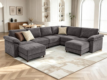 141′′ Oversized Sectional Couch, L Shaped Modular Cloud Sofa