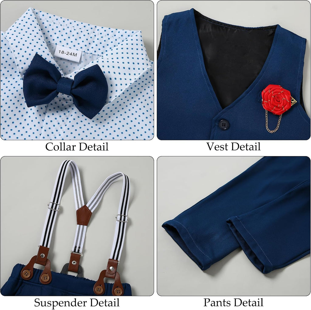 Toddler Boy Dress Clothes Suit Boys Formal Wedding Outfit Set 1