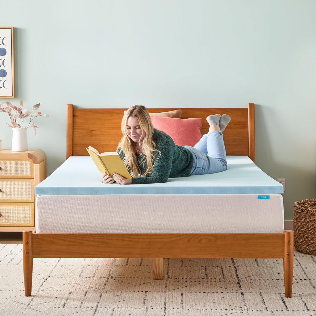Memory Foam Mattress Topper, Full Size - 2 Inch Gel Infused Memory Foam - Plush Feel - Cooling and Pressure Relieving