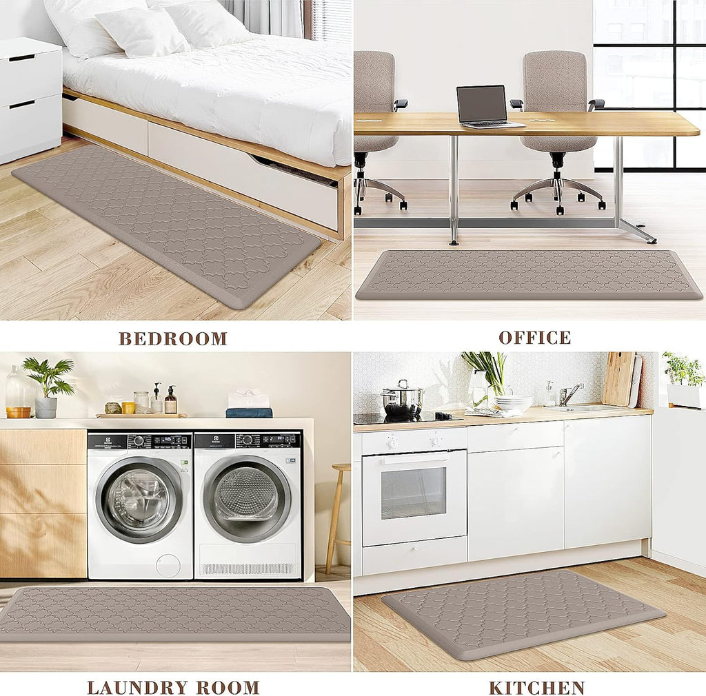 Kitchen Mat 2 PCS Cushioned Anti-Fatigue Floor Mat Standing Mat | 0.47" Thick Cushioned Memory Foam, Water Resistant