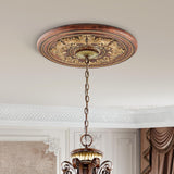 Ceiling Medallion in Verona Bronze with Aged Gold Leaf Accents