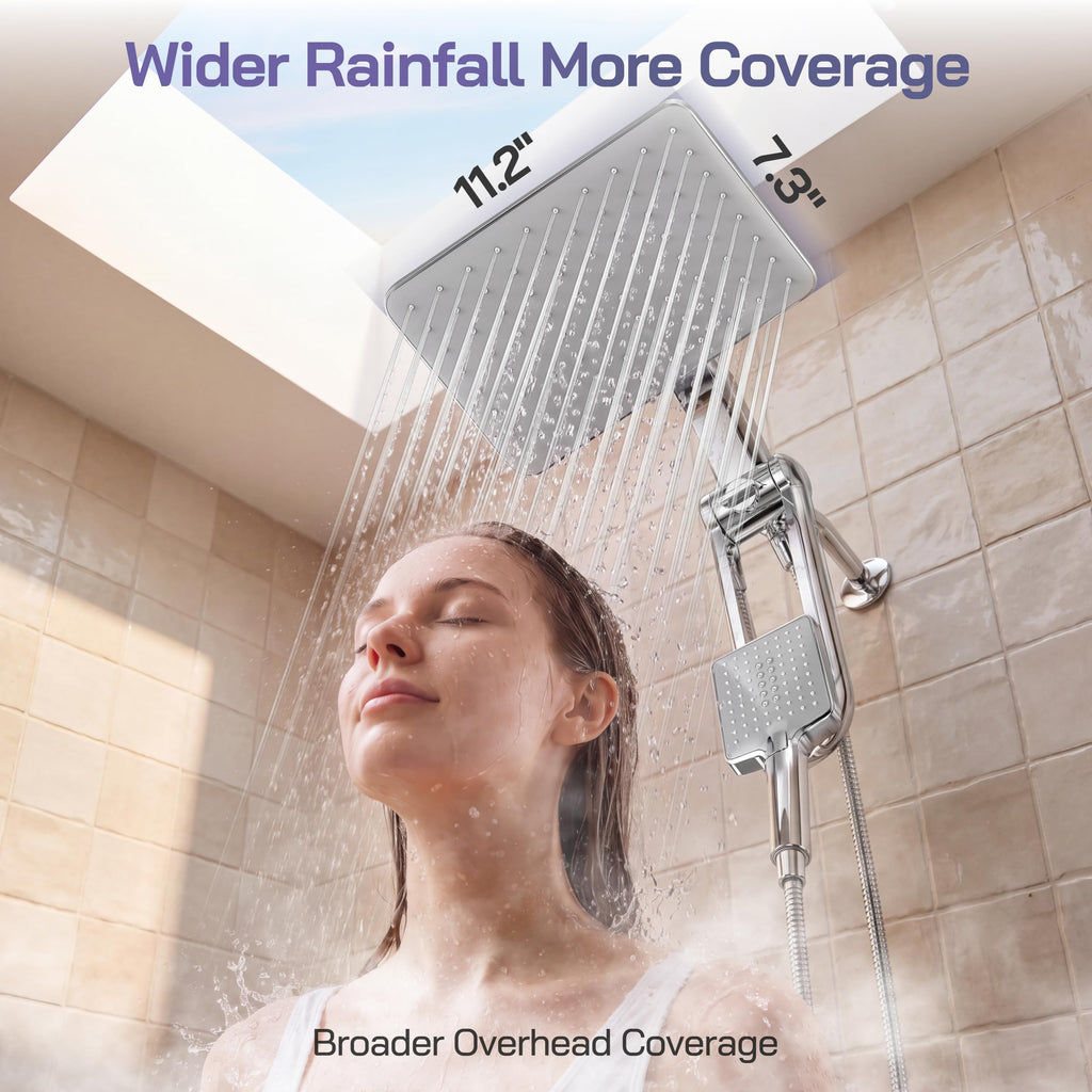 High Pressure Filtered Shower Head with Handheld Combo, Chrome