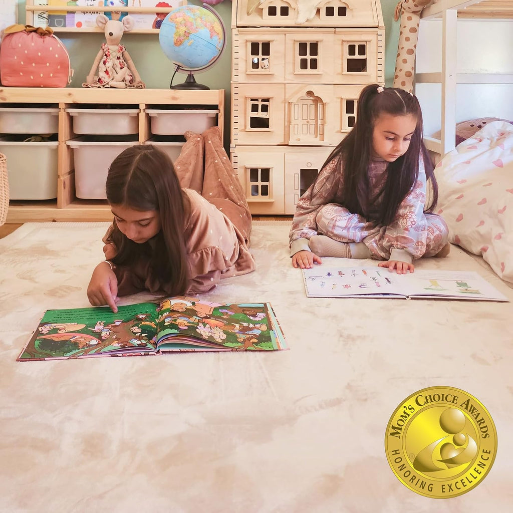 CloudSoft Baby Play Mat for Floor 47" x 67" Beige