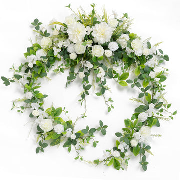 Lily White Artificial Flower Garland Wedding Arch 9 FT