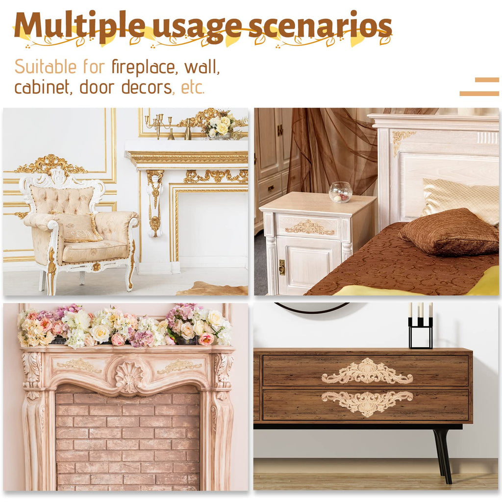 5 Pcs Wood Appliques and Onlay for Furniture, Small Size, Delicate