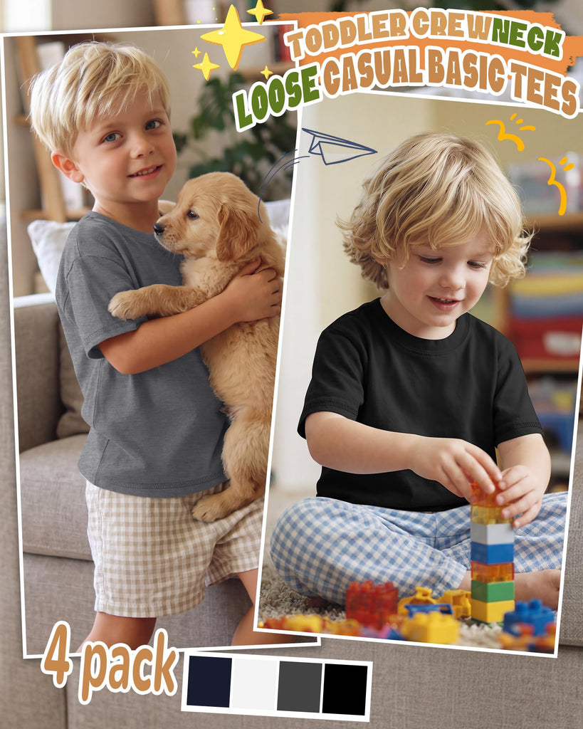 4 Pack Baby Boys' T-Shirts, Color