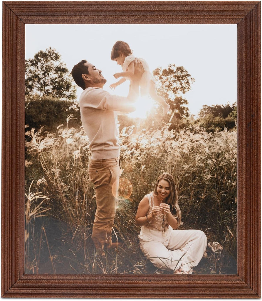 24x36 Inch Brown Picture Frame, This 1.25" Custom Wood Poster Frame is Walnut Stain, for Your Art or Photos - Comes
