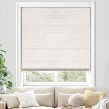 100% Blackout Cordless Roman Shades for Indoor Windows & French Doors, 33 3/4" W × 60" H - Blackout - Beige