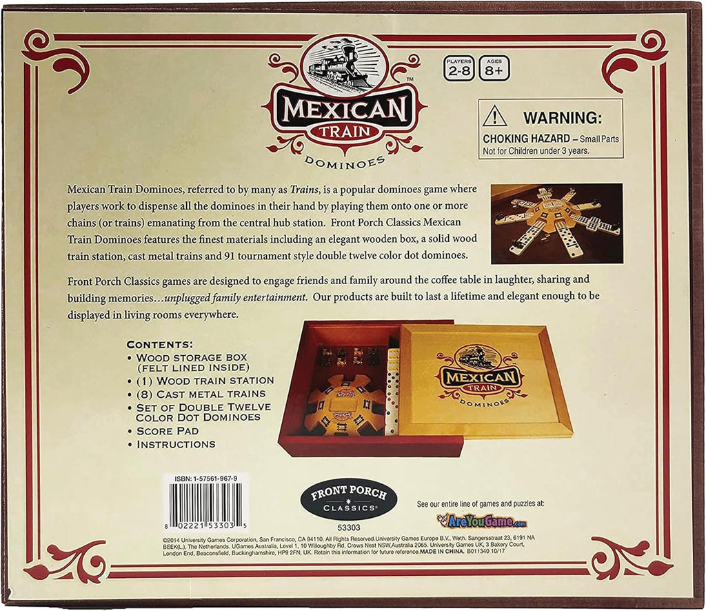 Mexican Train Domino Set in Wooden Collector Box from for 2 to 8 Players Ages 8 and Up
