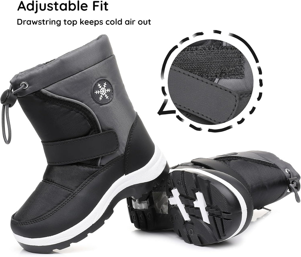 Kids Boys Girls Snow Boots Warm Winter Boots Water-resistant