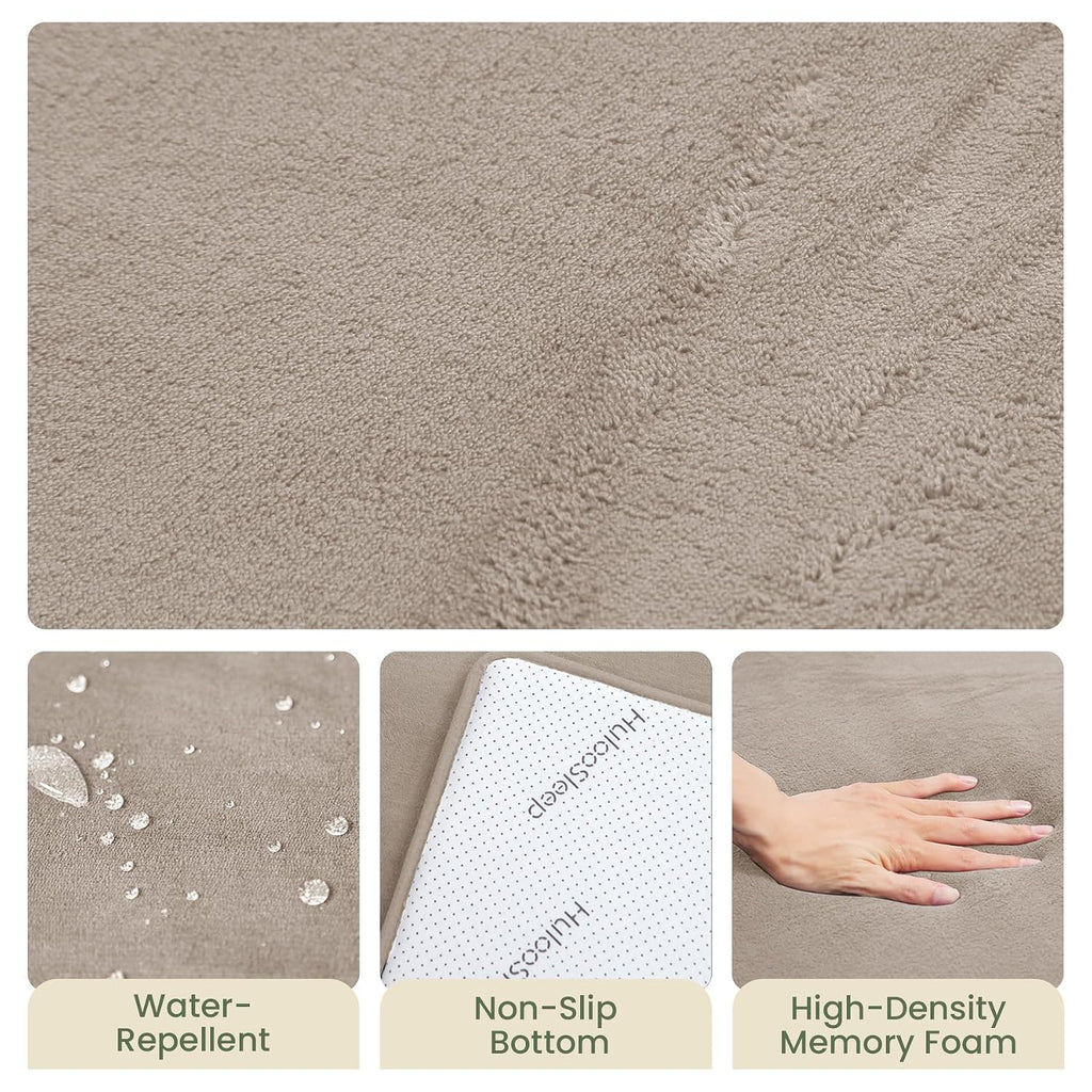 Play Mat for Floor,1.3" Thick Elasti-Foam 50"×74" Playpen Mat for Tummy Time,Water Repellent Soft Coral Velvet