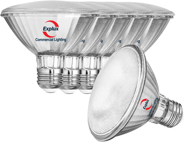 Full Glass PAR30 Short Neck LED Bulb, 75W Eq., BrightWhite3000K 6-Pk
