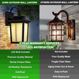 LED Dusk to Dawn Outdoor Wall Lantern with Sensor - Exterior Porch Lighting Fixtures