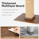 Cat Scratching Post, Retro-Style Tall Scratch Posts with Perch for Infoor Cats Adults