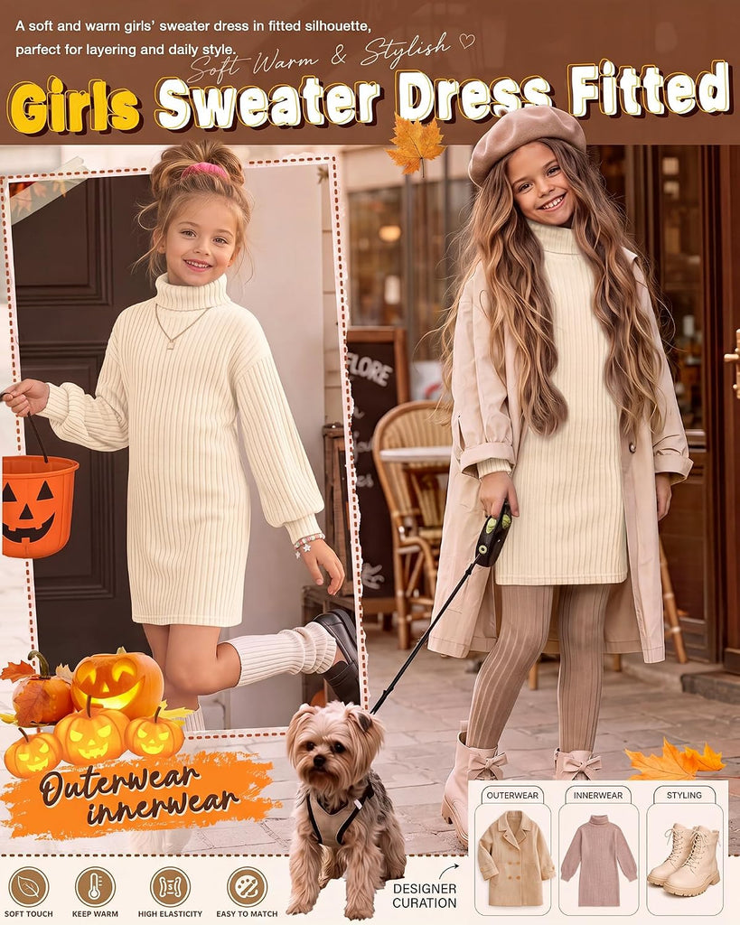 Ribbed Knit Sweater Dress Fall Winter