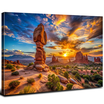 Sunrise Arch Canyon lands Canvas Wall Art National Park Landscape Pictures Wall Decor Rustic Desert Rock Poster Large