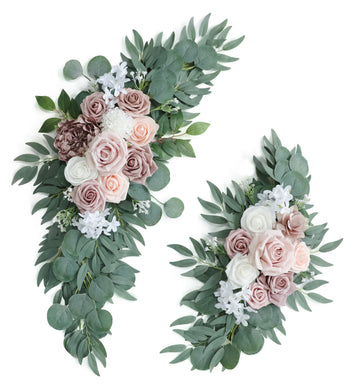 Artificial Dusty Rose Wedding Arch Flower Floral Swags Set of 2