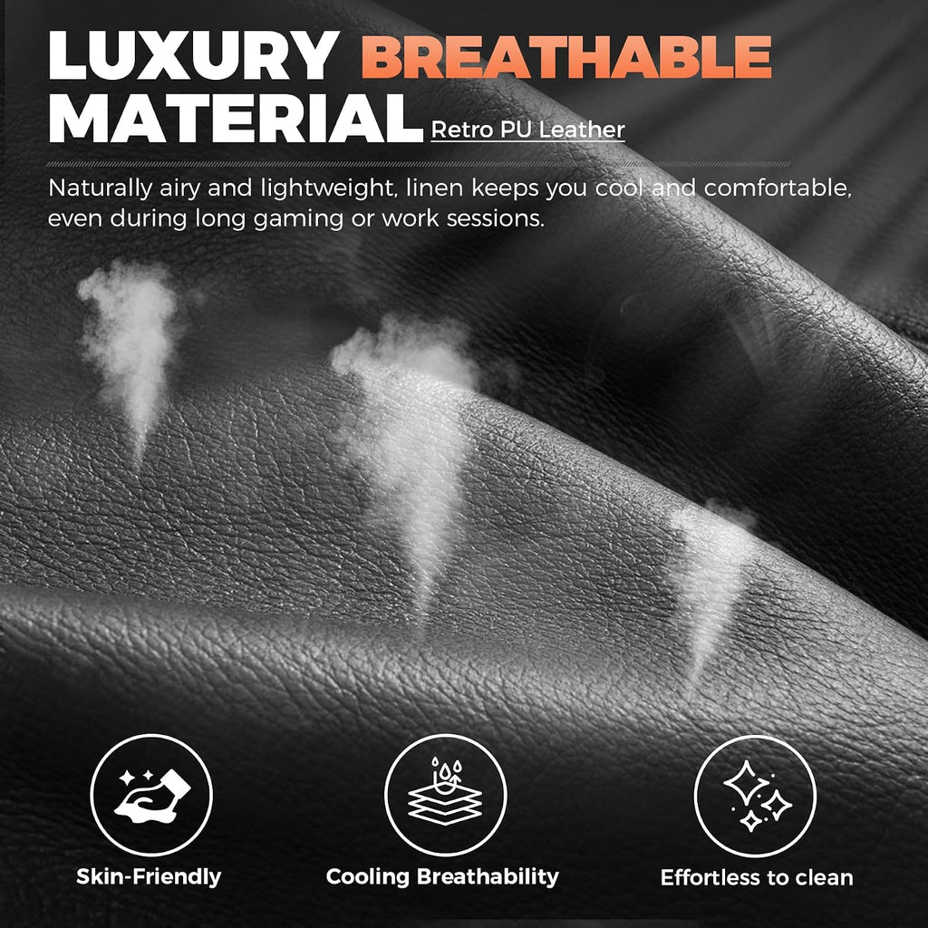 Big and Tall Office Chair with Upgrade Footrest, Heavy Duty Gaming Chair High Back Executive Chair with Spring Lumbar
