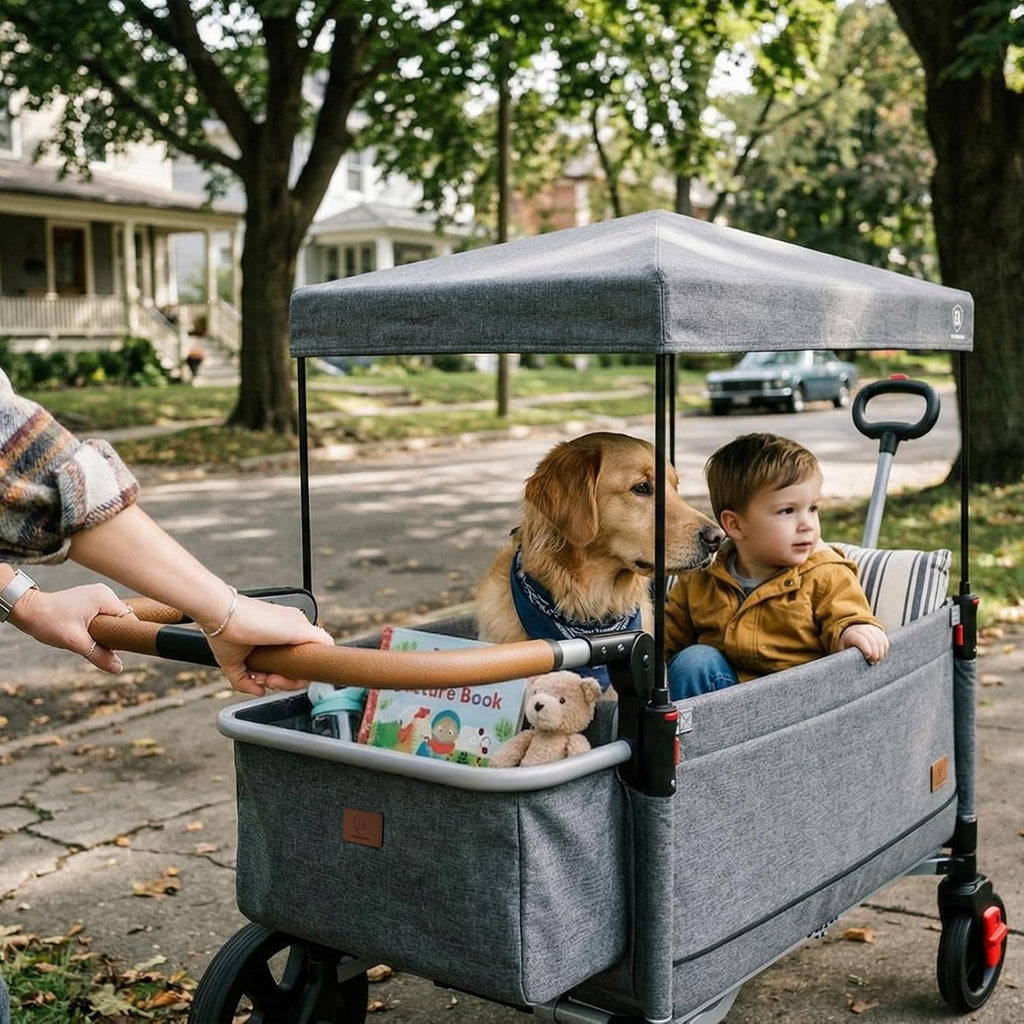 Side-Unzip Stroller Wagon for 2 Kids - in-1 Bench Mode & All-Terrain Push-Pull Wagon - Spica Cast & Special Needs
