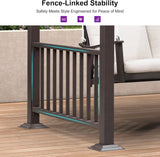 3-Seat Porch Swing with 12 Clear LED Lights Outdoor Metal Pergola Swing Hanging Cloud Swing Chair for Backyard Garden